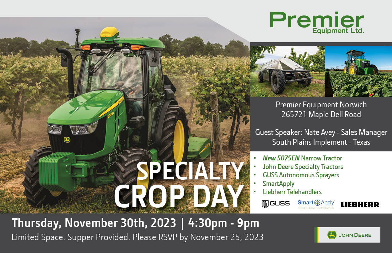 Norwich Specialty Crop Day Premier Equipment